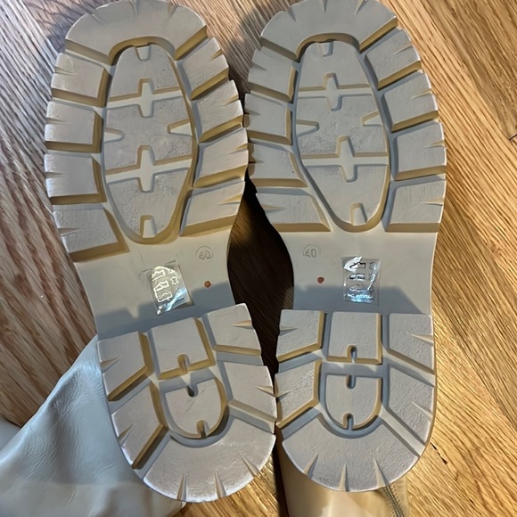 New Free People Emma Natural Leather ruched Platform Combat Boots size 40 or 10 - Picture 9 of 16